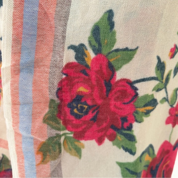 Echo Fringed Floral Wool Wrap - Picture 7 of 10